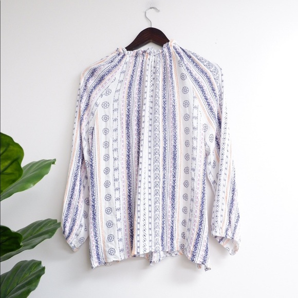 GRACE AND LACE WILLOW BUTTON DOWN PEASANT BLOUSE - Picture 7 of 9